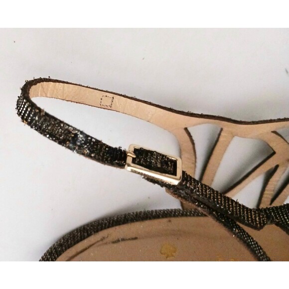 Kate Spade New York Issa Metallic Strappy Heeled Dress Sandal Sz 8 Made in Italy - Picture 10 of 10